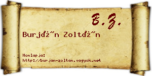 Burján Zoltán névjegykártya